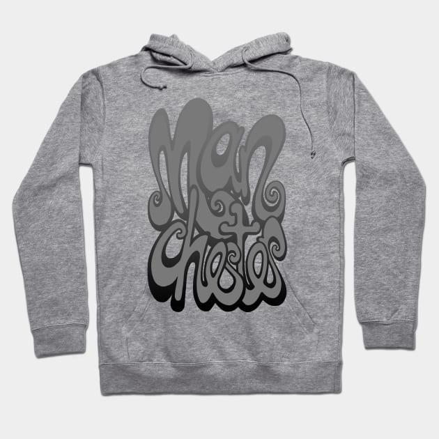 Manchester lettering - harbour mist grey Hoodie by BigNoseArt